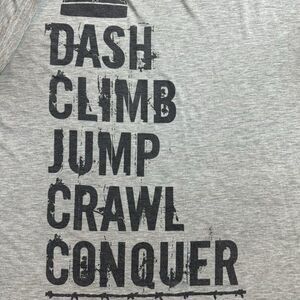 Warrior Dash Men's Heather Gray Short Sleeve Crew Neck Graphic T-Shirt Size XL